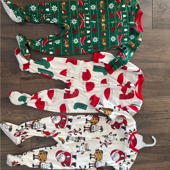 Carter's Festive Kids Pajamas - Green, Red, White - Picture 1 of 2